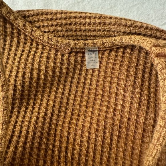 Free People, Katya Thermal Mini Bodycon Dress, XS, Color: GOLDEN YELLOW, NWT/NEW - Picture 5 of 9